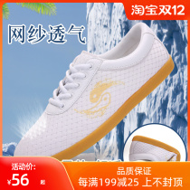 Wulin No.1 Taiji shoes Womens bull tendons mesh surface summer Taijiquan breathable training shoes mens martial arts training shoes