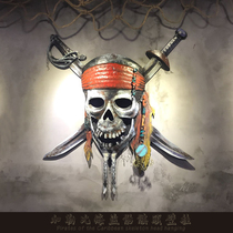 European style industrial style retro creative Caribbean Pirates skull head wall hanging Bar Cafe wall decorations