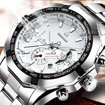 Fully automatic movement watch mens non-mechanical watch hollow calendar waterproof luminous fine steel belt simple 2021 New