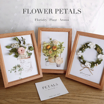 Ins dried flower photo frame flower three-dimensional sticker hanging wall immortal flower home decoration painting decoration plant specimen wall decoration
