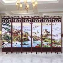 Chinese screen partition Living room bedroom folding movable occlusion Household solid wood entrance Office folding screen Modern