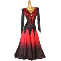 New product Real shot modern dance dress match suit sequin ballroom dance national standard dance big swing dress Waltz dance dress