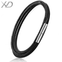 (Upgraded section) leather rope necklace pendant pendant with black rope honey wax crystal jade pendant rope male and female red wax rope