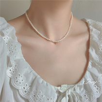 JRNJ Zhong Chuxi same style Choker natural pearl small grain retro American 14K gold gold female neck chain necklace