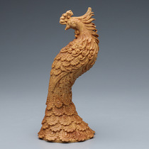 Cliff Berwood Carved Phoenix Peacock with solid wood engraved with hundreds of birds towards Fengjiu Residence Ornament Genguan Creative Handiwork