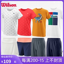Wilson Wilson summer mens and womens childrens tennis clothes Wilson quick-drying childrens top short-sleeved shorts short skirt