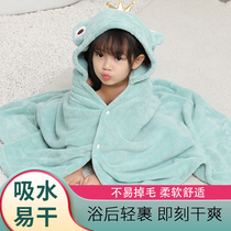 Bath bath towel children bathrobe Cape cloak baby bath can be worn can be wrapped bathrobe summer water absorbent super soft large towel