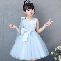 Girls Summer Dress Princess Tutu Girl high-end temperament dress Yarn dress Childrens piano performance skirt