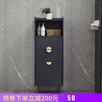 Nordic side cabinet solid wood corner cabinet bathroom seam cabinet high-standing cabinet narrow cabinet storage storage cabinet customization
