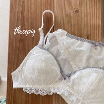 Sweet cotton Lace Rimless comfortable breathable bra Set
