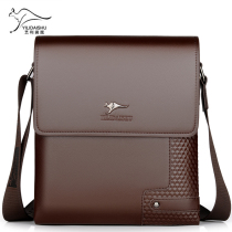 Art Lee Kangaroo Genuine Leather Mens Bag Single Shoulder Bag Slanted Satchel Casual Fashion Mens Bags Bull Leather Business Bag Briefcase Briefcase