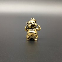 Pure copper pig brass pig pig pig pendant stand efforts for small fat pig pig hang copper key button