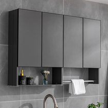 Space aluminum mirror cabinet wall-mounted bathroom bathroom mirror storage integrated cabinet shelf Wall-mounted balcony storage cabinet