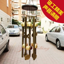 Special price pure copper wind bell hanging decoration door decorated with five pipe bell pendants metal wind bells accessories Balcony Pendant
