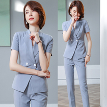 2021 summer new high-end business suit female president suit Short-sleeved frock hotel manager shop manager female suit