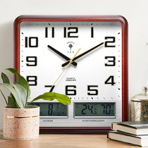 Polaris silent quartz clock calendar big wall clock living room creative fashion perpetual calendar temperature humidity bedroom clock