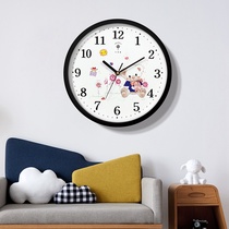 Polaris watch wall clock Living room household fashion Cartoon childrens silent clock Simple bedroom quartz hanging watch