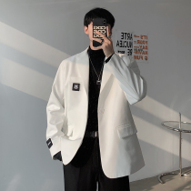 ins Hong Kong style suit Male niche design sense Korean version loose trend handsome small suit fried street jacket spring and autumn season