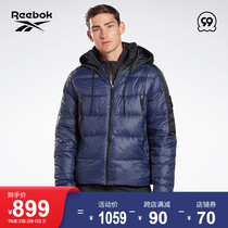Reebok Reebok official 2021 autumn new men FU1688 short sports outdoor hooded down jacket