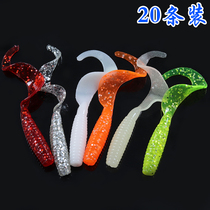 Road Subroll Tail soft bait Soft Soft Tail Maggots Texas Fishing Group Sea Fishing Bass root fishing Luminous micro-object Crank Hooks Real Fish