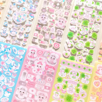 6 Mint Rabbit Hands Tent South Korea Allangmalang Studio Pudding Rabbit Bright Sheet Waterproof Phone Sticker