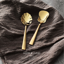 304 stainless steel champagne gold spoon Dessert spoon Ice cream spoon Ice cream spoon Beautifully stirred coffee spoon
