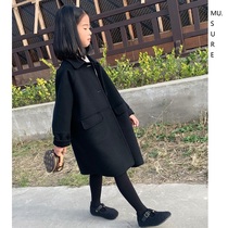 Big brand new double-sided cashmere coat childrens autumn and winter Korean wool woolen woolen boys and girls long coat