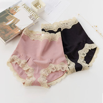 High waist belly panties women postpartum harvest small belly waist body shaping Mordale lace side briefs summer thin