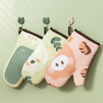 Kitchen oven glove thermal insulation anti-heat and anti-heat anti-heat special baking tool silicone microwave oven gloves