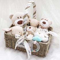 Spring and summer newborn baby cotton gift box full moon 100 days gift men's and women's treasure toys color cotton set gift bag