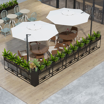 Square planting flower box Outdoor green fence partition Wrought iron garden fence Cafe milk tea shop outdoor fence