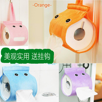 Roll paper tube free hole creative tissue holder Bathroom wall-mounted living room bedroom toilet cloth toilet paper storage