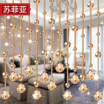Crystal bead curtain curtain restaurant partition curtain bedroom decoration finished curtain toilet non-perforated curtain