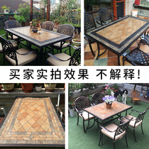 Outdoor cast aluminum table and chair courtyard combination outdoor outdoor leisure balcony villa garden iron dining table and chair yard