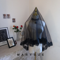 Mary Sue * Net red veil photo props Halloween black veil jewelry headdress Super fairy Gothic retro style