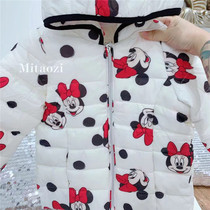  4-10 years old European and American single girl big bow Minnie hooded soft cotton coat cotton jacket cotton suit