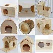 Original Eco Wood House Dragon Cat Squirrel Guinea Pig wooden house hamster Squirrel Honey Bag Hedgehog Warm Sleeping house Supplies