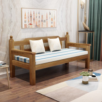 New Chinese full solid wood sofas combined rental room Living room Jane about small family type Long chair balcony Home Sleeping Sofa