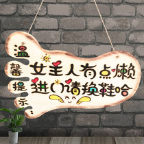 Creative cute listing please take off your shoes go upstairs enter the door please change shoes for slippers kindergarten