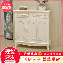 European-style shoe cabinet living room door shoe cabinet white solid wood large capacity hall Hall Cabinet porch cabinet simple household lockers