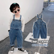 Tong Chenchen Ma boys jeans baby straps Spring and Autumn new casual trousers Korean version of loose childrens pants