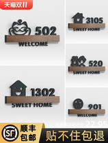 High-end house number plate home creative custom acrylic community rental house number sticker light luxury hotel room