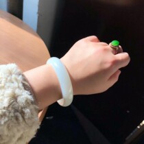 Xinjiang Hetian Jade bracelet Female princess jade bracelet Fine bracelet Sheep fat jade bracelet Valentines Day gift