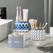 Light extravagant ceramic electric toothbrush shelf Home toilet Multi-functional toothpaste toothbrush barrel comb containing frame