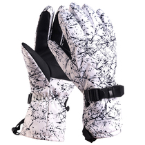 ARCTIC QUEEN ski gloves womens veneer double board ski gloves waterproof warm thick and cold-resistant