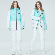 Ski suit womens suit mens veneer double board ski pants winter outdoor windproof Waterproof warm thickening New