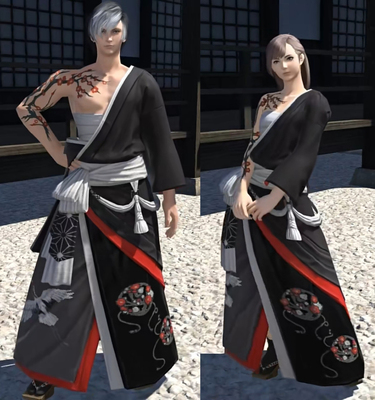 taobao agent [Yifangge] Custom!FF14 Final Fantasy COS Night Crane Set Kimono Cosplay Men and Women