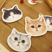 Miaoji MEWJI original design cat illustration cute cat head felt coaster table heat insulation pad a variety of