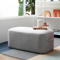 Nordic style household rectangular fabric sofa stool Single foot stool Living room small stool Foot stool sofa pier