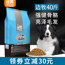Side Pastoral Dog Food 40 Catty of superior 100 Medium Dog Border Shepherd dog dedicated to dog puppies Beef Universal 20kg